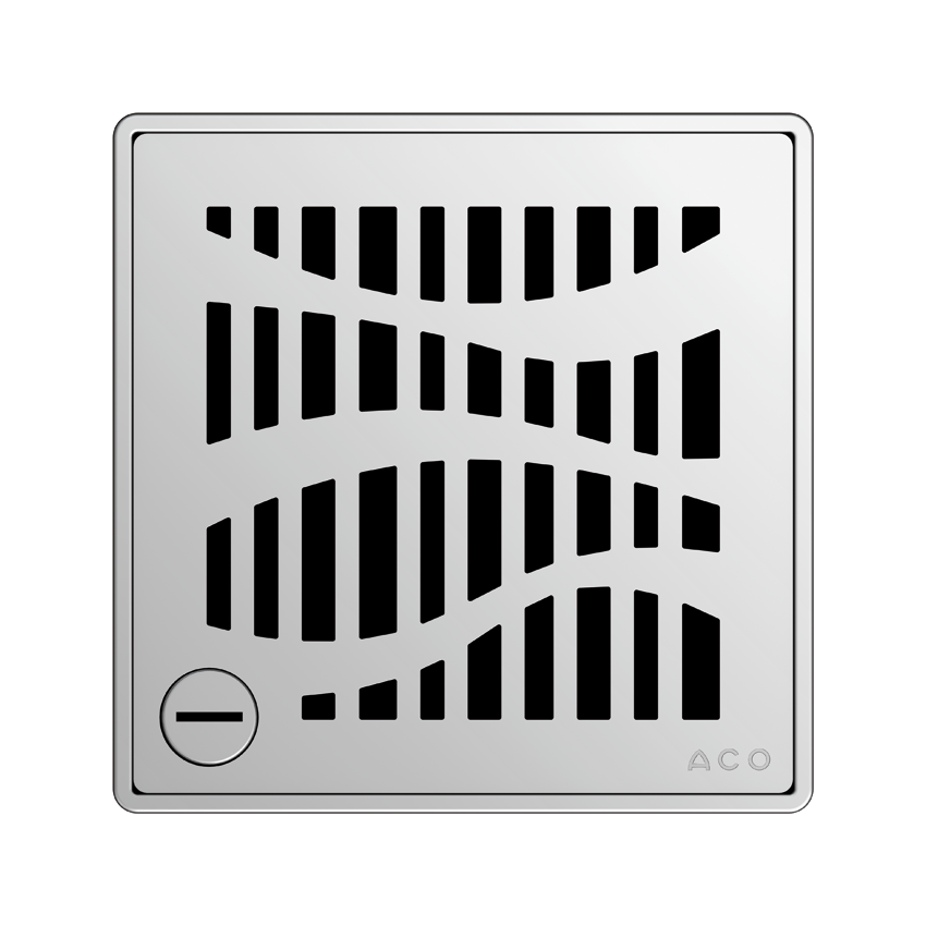 Aco EasyFlow<sup>®</sup> Design Forest 140x140 Chrome četvrtasta pokrivna perforirana rešetka za podni slivnik od nerđajućeg čelika debljine 5,5mm sa bravom za zaključavanje 5141.21.26