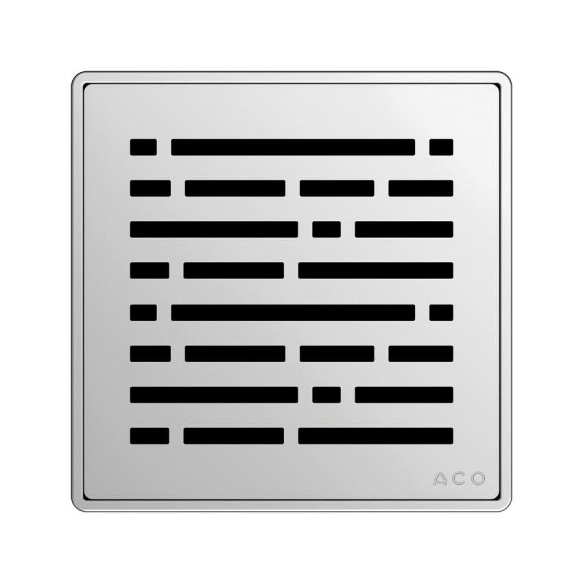 Aco EasyFlow<sup>®</sup> Design Mix 140x140 Chrome četvrtasta pokrivna perforirana rešetka za podni slivnik od nerđajućeg čelika debljine 5,5mm 5141.20.30