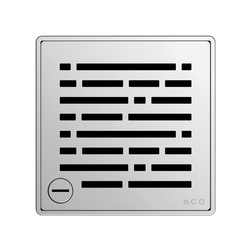 Aco EasyFlow<sup>®</sup> Design Mix 140x140 Chrome četvrtasta pokrivna perforirana rešetka za podni slivnik od nerđajućeg čelika debljine 5,5mm sa bravom za zaključavanje 5141.21.30