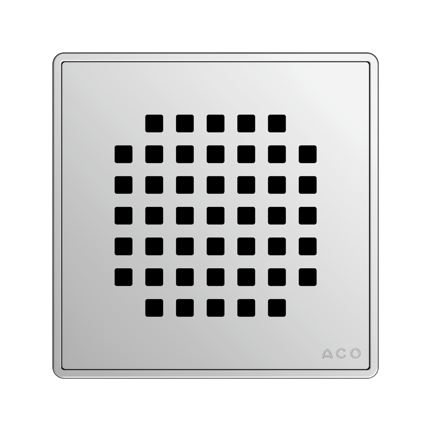 Aco EasyFlow<sup>®</sup> Design Quadrato 140x140 Chrome četvrtasta pokrivna perforirana rešetka za podni slivnik od nerđajućeg čelika debljine 5,5mm 5141.08.22