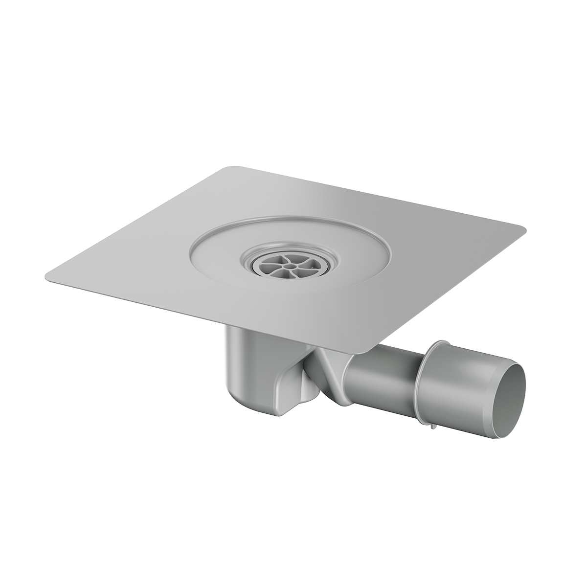 Aco MG Drain 105x105 podni slivnik sa minimalnom visinom ugradnje 104mm, horizontalnom flanšom za plitku hidroizolaciju i horizontalnim odvodom Ø40/50mm 2245.50.00