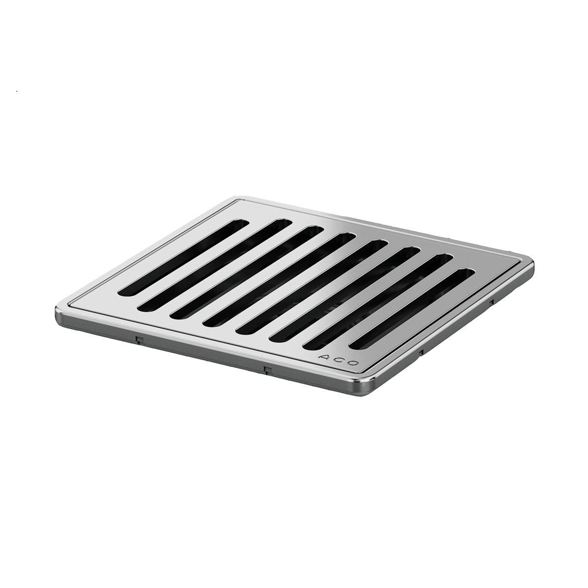 Aco MG Drain 150x150 Chrome pokrivna perforirana rešetka za podni slivnik sa ramom od nerđajućeg čelika debljine 4mm 9010.68.07
