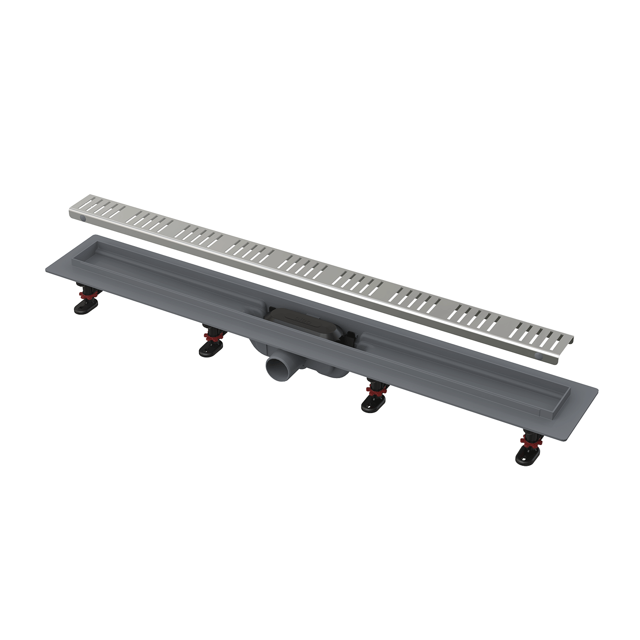 Alca Drain APZ10-850 Chrome telo kanala sa visinom ugradnje 75-110mm i Simple pokrivnom perforiranom rešetkom od nerđajućeg čelika dužine 85cm