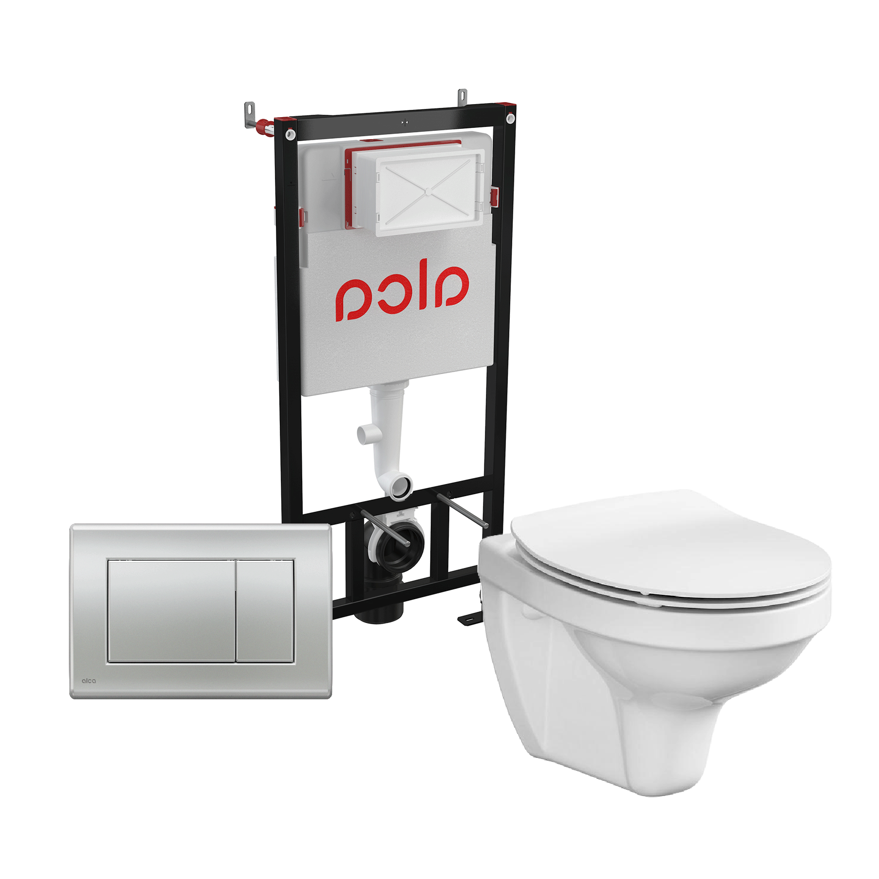 Alca Drain, Cersanit i Haro 5 u 1 set od ugradnog vodokotlića sa Matt Chrome tasterom i konzolne WC šolje sa pratećom opremom