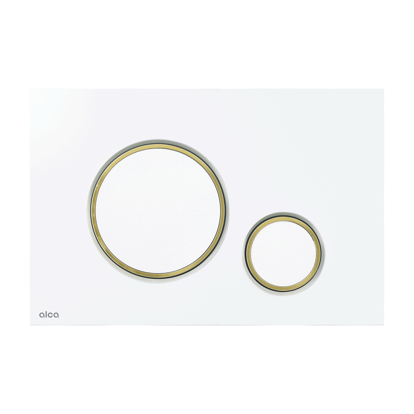 Alca Drain Thin M775 White Glossy / Polished Gold Optic taster za ugradne vodokotliće dvokoličinski sa okruglom tipkom debljine 5,5mm