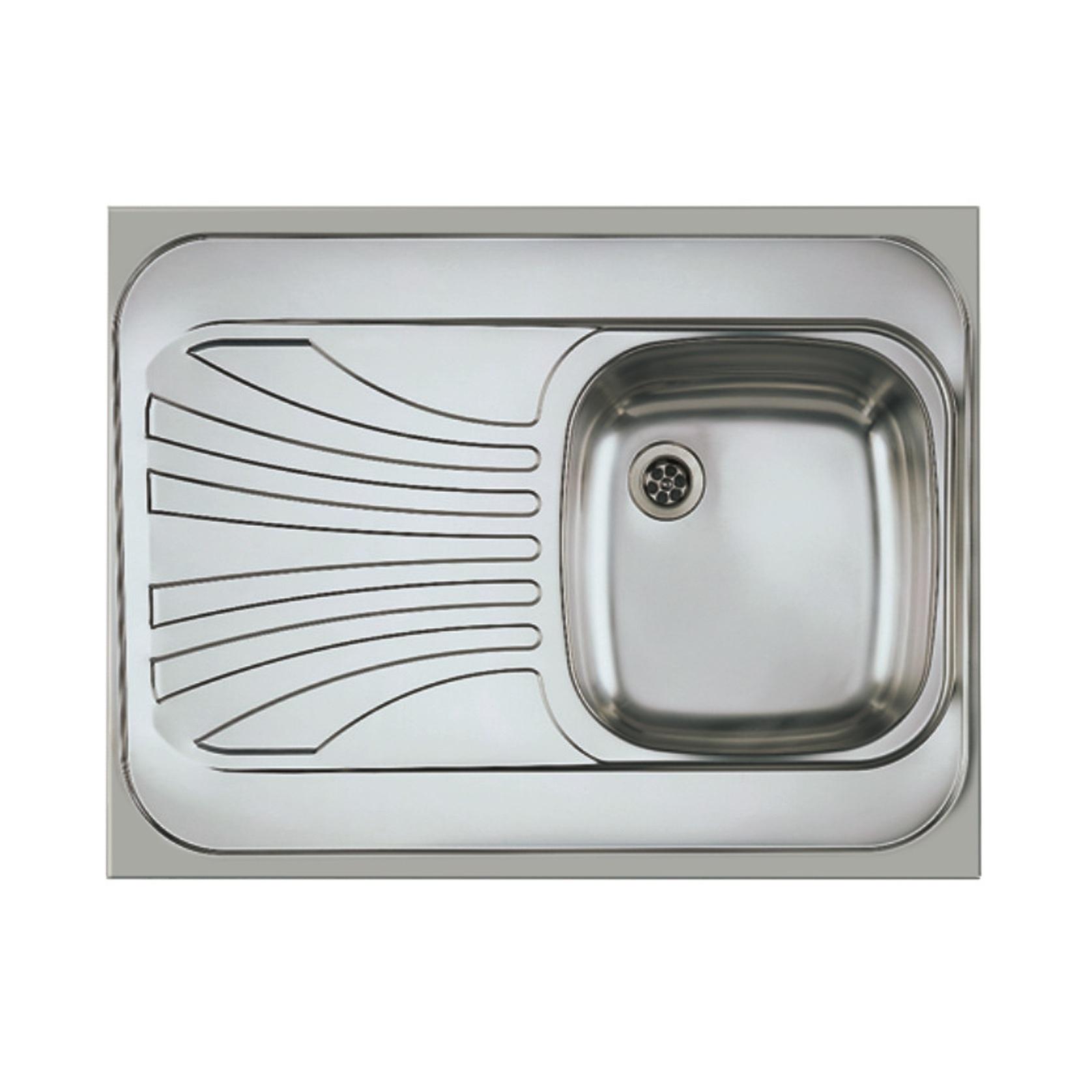 Alveus Classic 30 Chrome Satin sudopera ugradna četvrtasta prohromska 80x60x16,3 sa koritom na desnoj strani, ocednom površinom i odvodnim otvorom 1009077