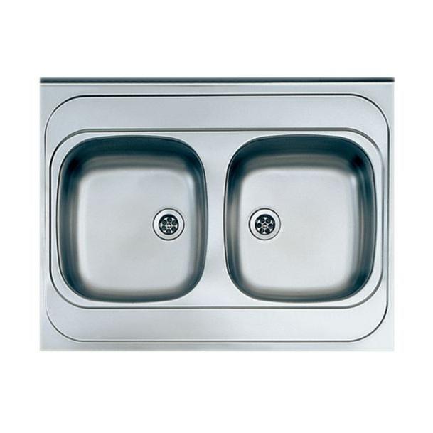 Alveus Classic 40 NAT sudopera ugradna četvrtasta prohromska 80x60x15,3 sa dve posude i odvodnim otvorom 1009078