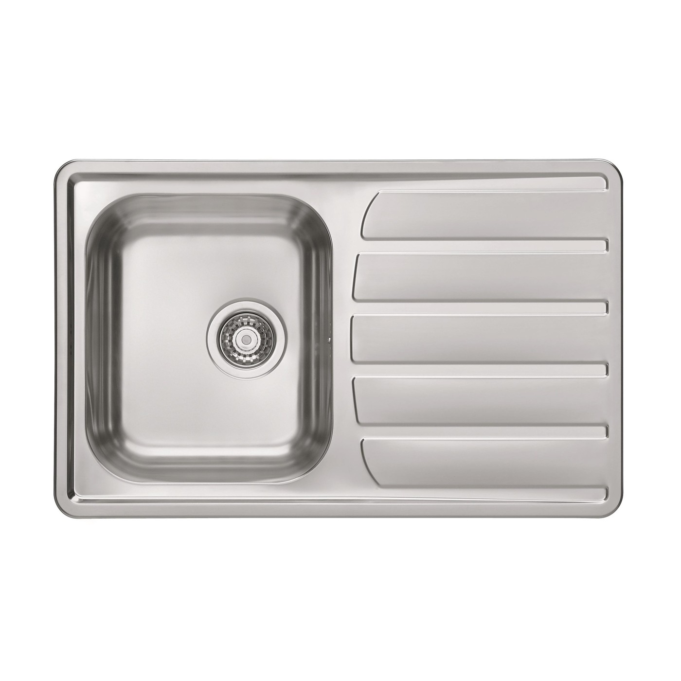 Alveus Zoom Maxim 20 Satin Finish sudopera ugradna  pravougaona prohromska 79x50x19 sa prelivom, odlivnim ventilom sifona i sifonom 1108173