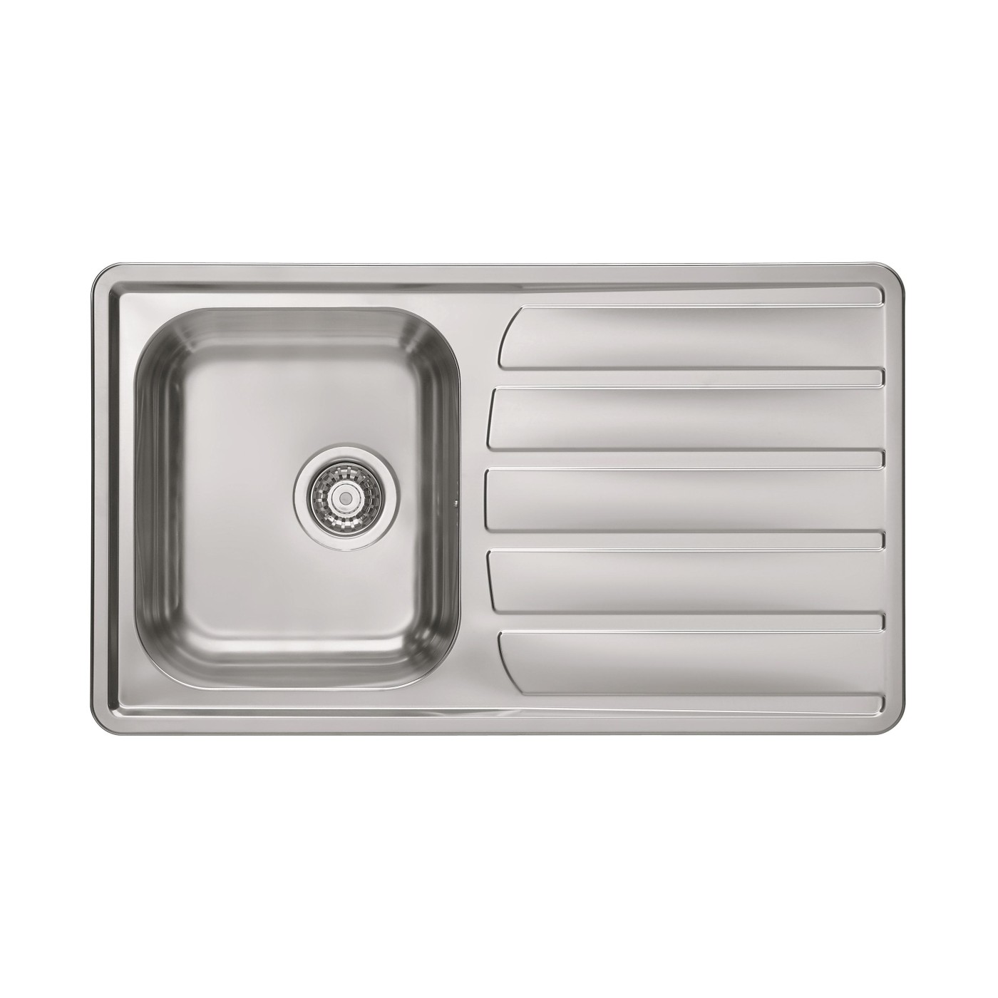 Alveus Zoom Maxim 30 Satin Finish sudopera ugradna pravougaona prohromska 86x50x19,5 sa prelivom, odlivnim ventilom sifona i sifonom 1108176