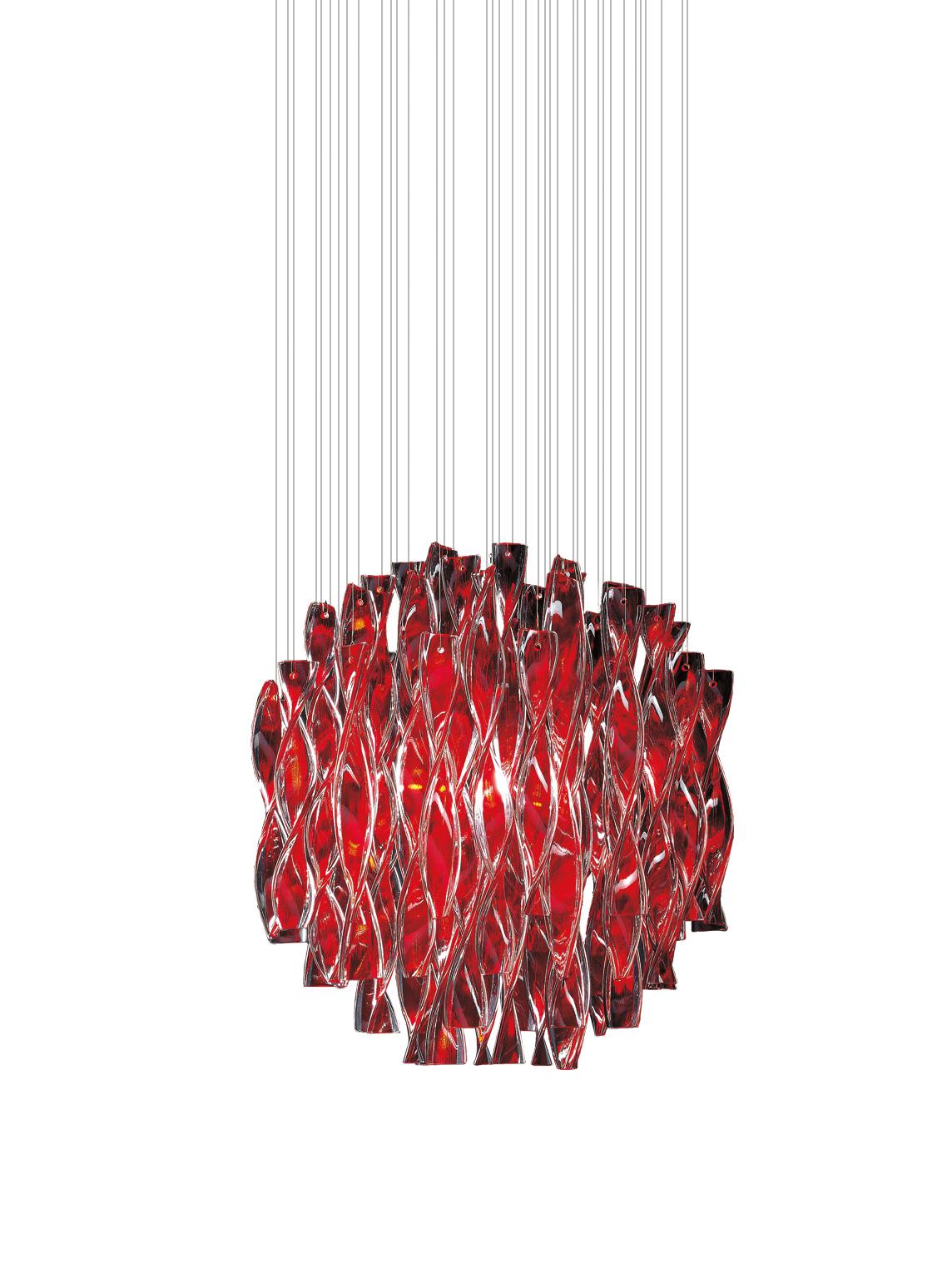 Axolight Aura 2 Red/Chrome 1x20W 220-240V AC 60x60x160 1xLED E27 lampa visilica SPAURA60RSCRE27