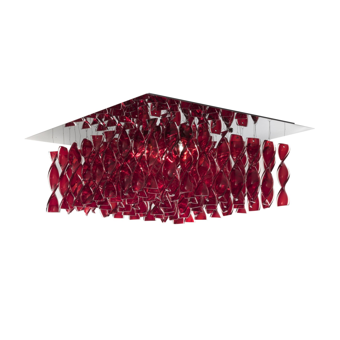 Axolight Aura 5 Red/Chrome 4x20W 220-240V AC 75x75x40 4xLED E27 plafonska lampa PLAURG30RSCRE27