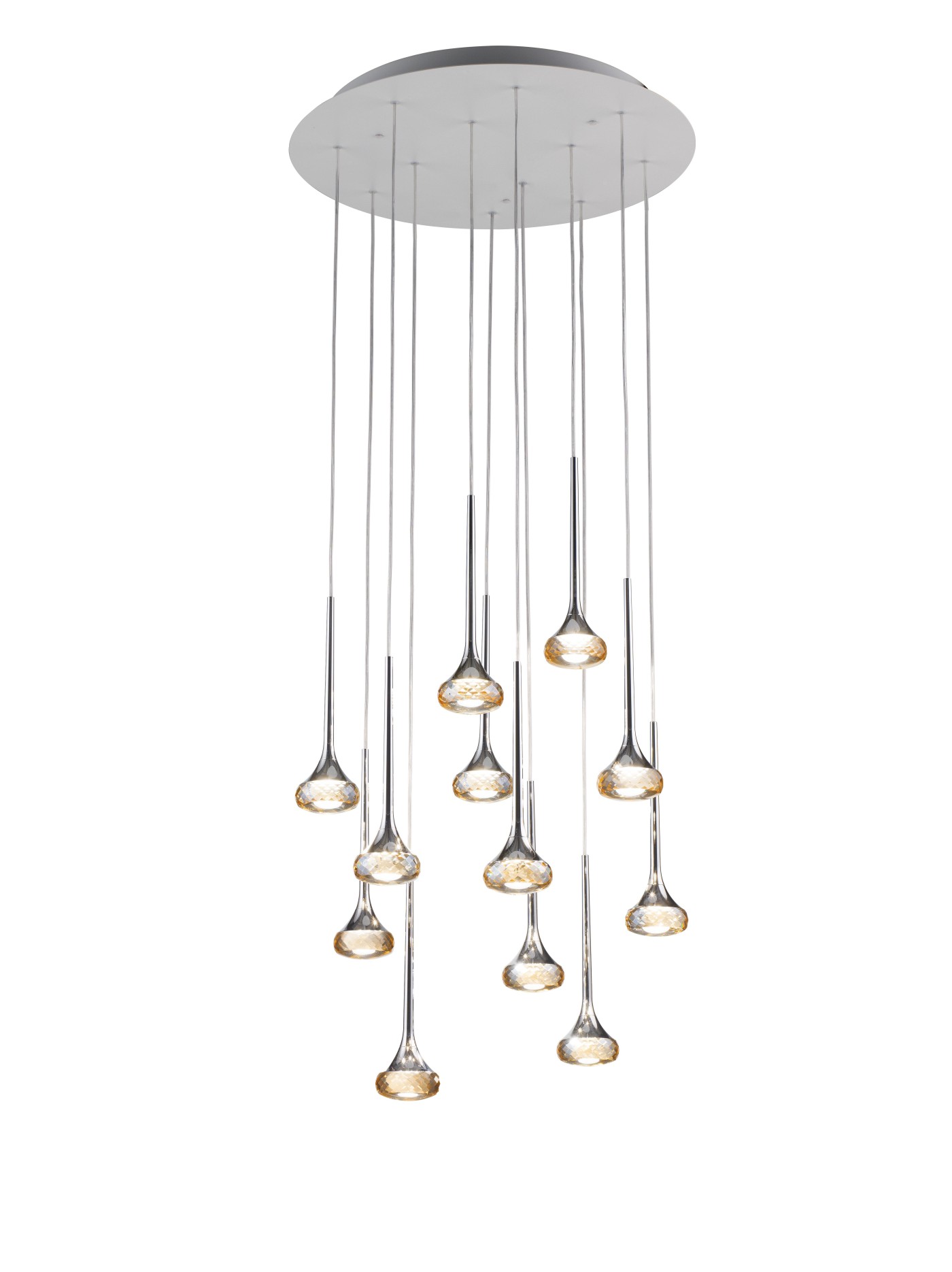 Axolight Fairy 1 Amber/White + Chrome 2700K 12x5,9W 8604lm 220-240V AC 100x100x250 12xLED lampa visilica dimabilna SPFAIR12AMCRLED