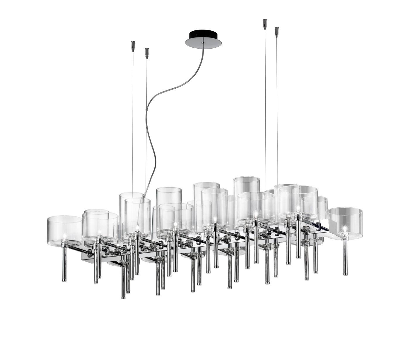 Axolight Spillray 1 Crystal/Chrome 3000K 12x1,5W 220-240V AC 116x56,3x250 12xLED G4 lampa visilica dimabilna SPSPIL26CSCRG4L