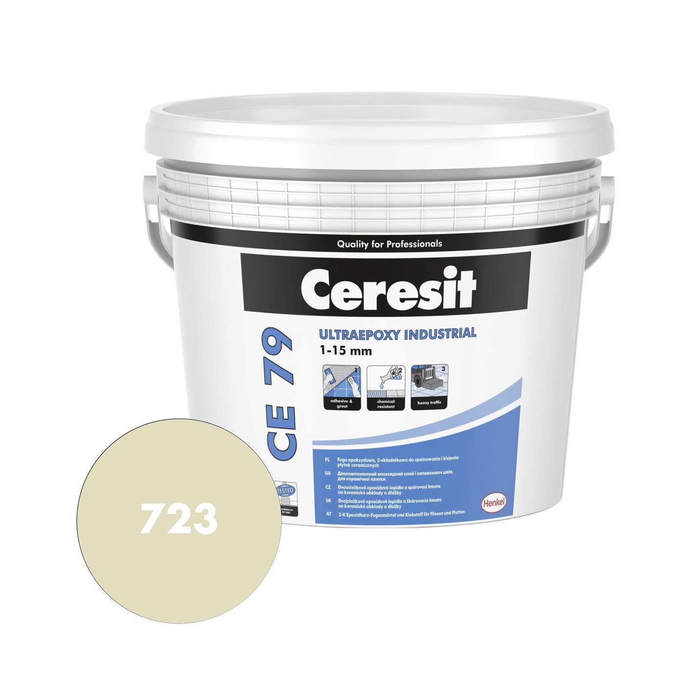 Ceresit CE 79 Ultraepoxy Industrial (723) peščar 5kg epoksidna dvokomponentna masa za fugovanje i lepak vodoodbojna za spoljašnje i unutrašnje prostore (fugovanje: 0,3-1,1 kg/m<sup>2</sup>, lepljenje: 2,5kg/m<sup>2</sup>)