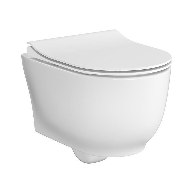 Cersanit Luna Compact White Rimless WC šolja konzolna 36,5x49,5x37 sa Slim SoftClose daskom za WC šolju sporospuštajućom od duroplasta S701-871