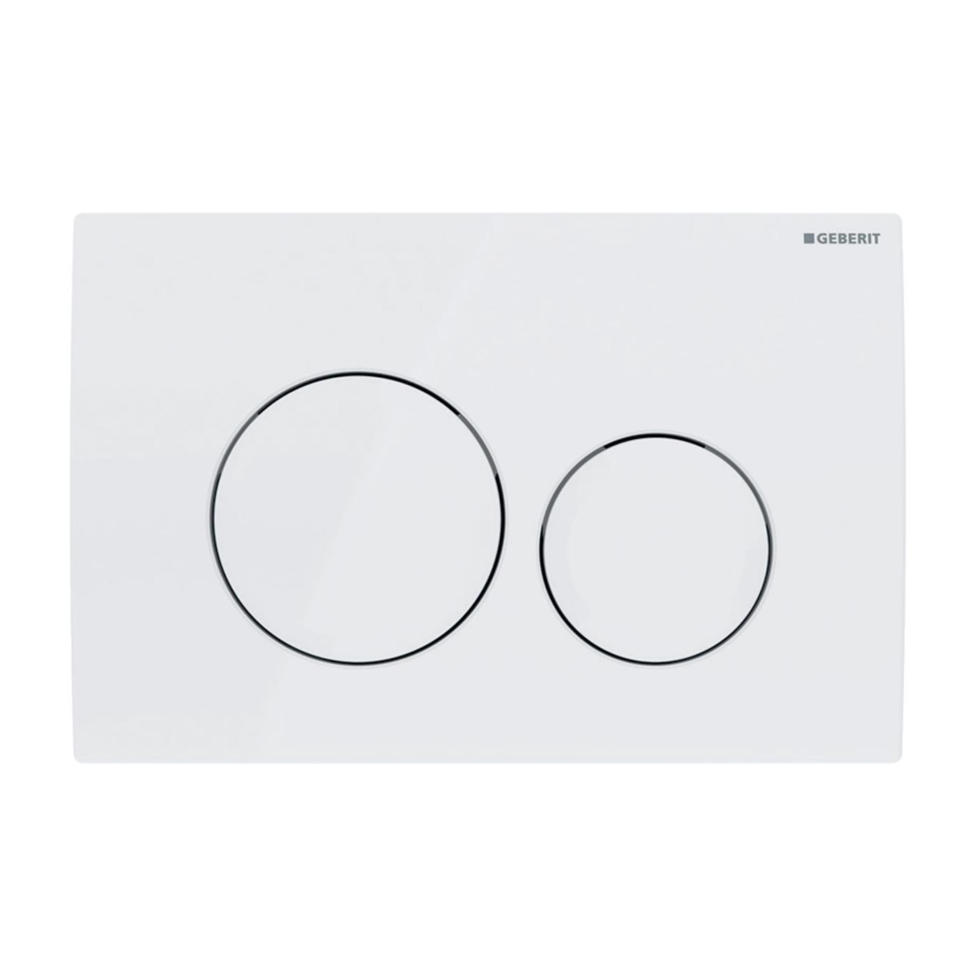 Geberit Delta20 White taster za ugradne vodokotliće dvokoličinski okrugli 115.127.11.1