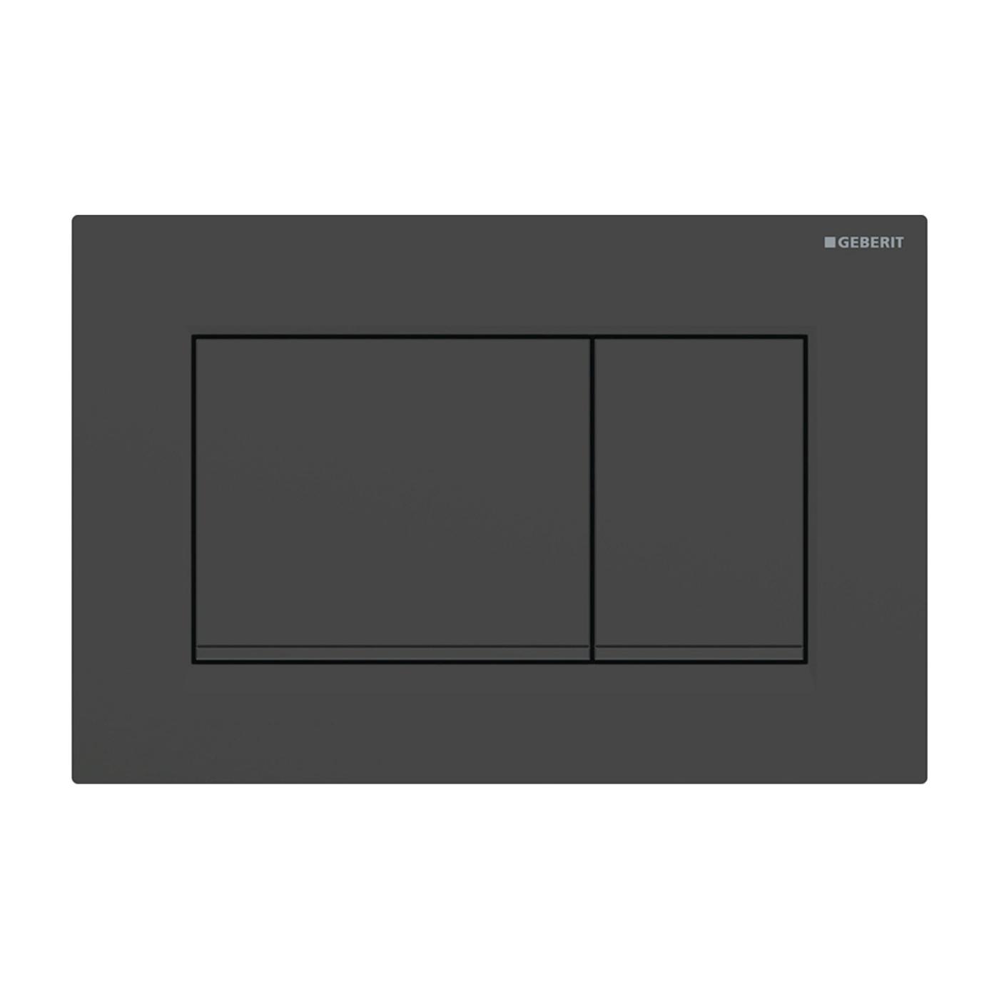 Geberit Sigma30 Black Matt taster za ugradne vodokotliće dvokoličinski pravougaoni 115.883.16.1