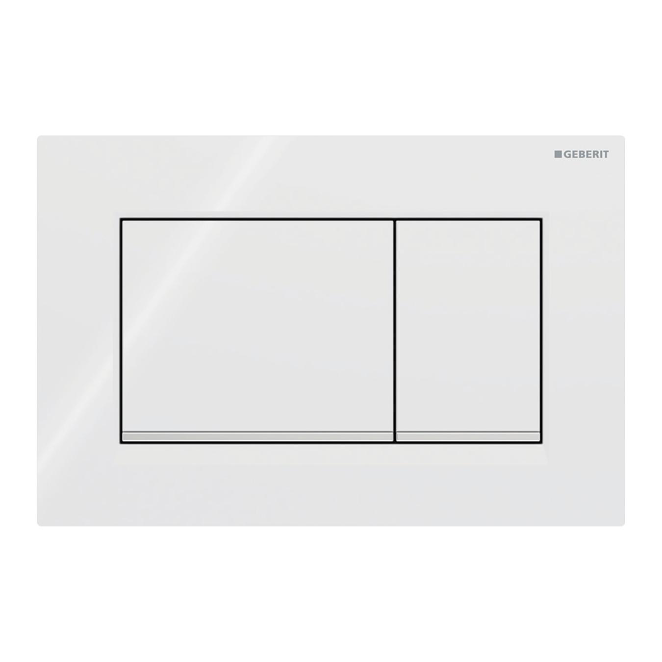 Geberit Sigma30 White / Gloss Chrome taster za ugradne vodokotliće dvokoličinski četvrtasti 115.883.KJ.1