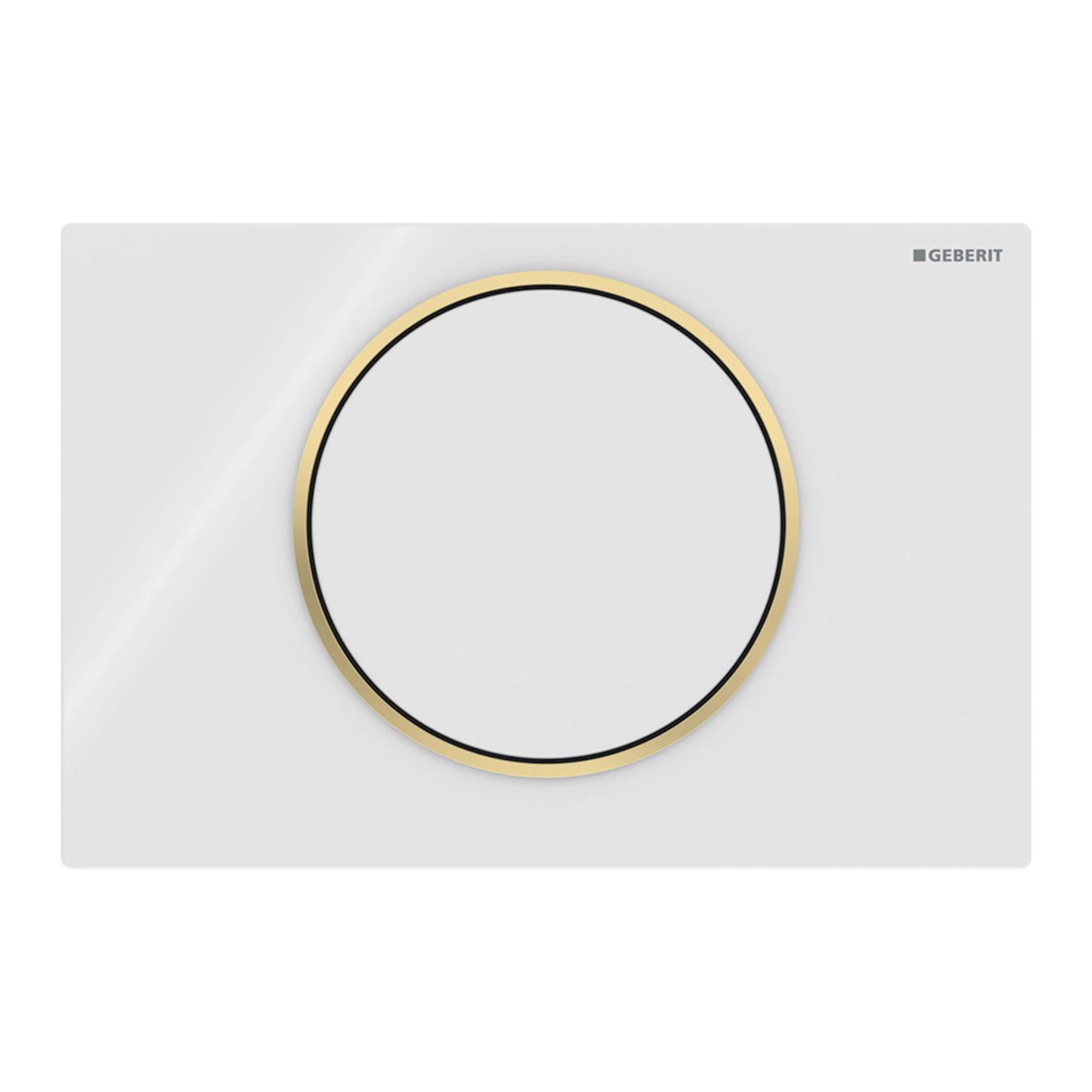 Geberit Sigma10 White / Gloss Chrome taster za ugradne vodokotliće jednokoličinski okrugli 115.758.KJ.5