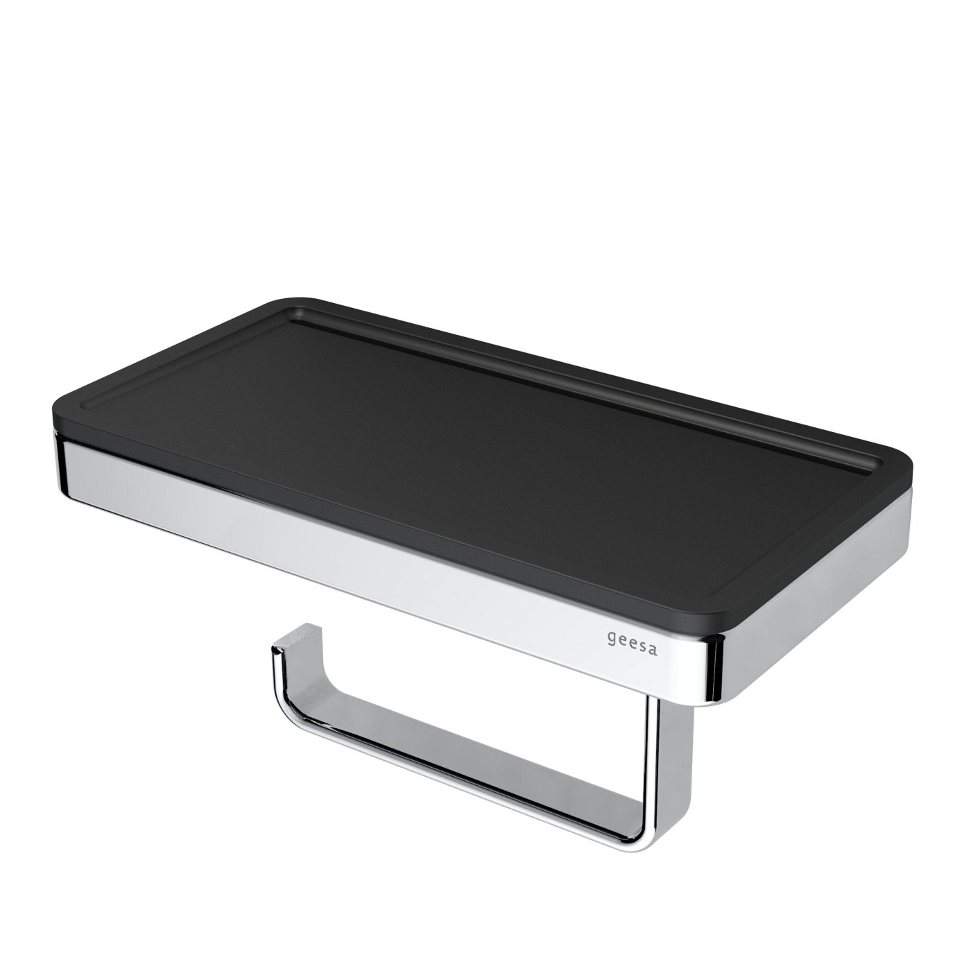 Geesa Frame Black/Chrome držač toalet papira sa policom 918824-02-06
