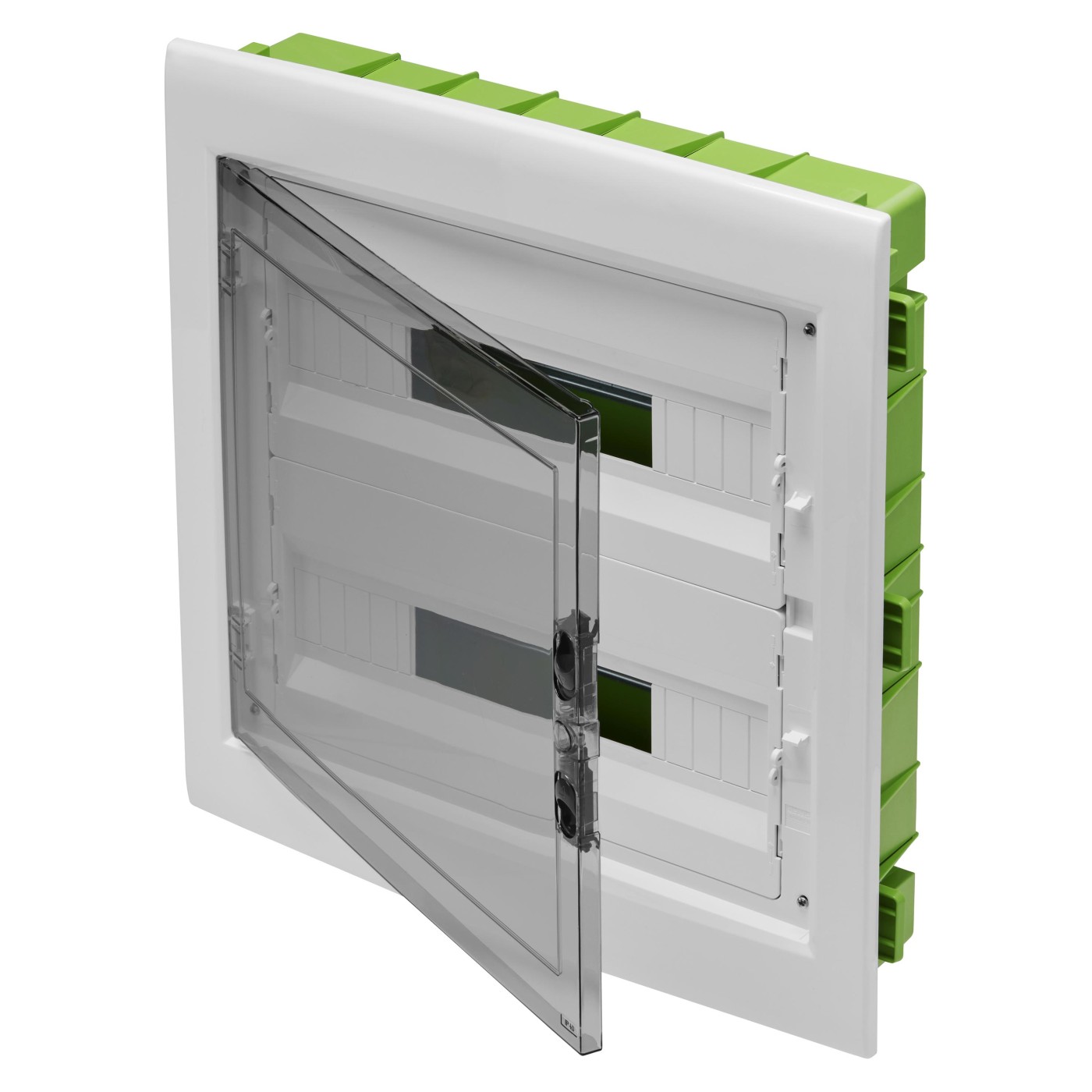 Gewiss 40 CDKi 2x18M White / Smoked Transparent / Green razvodna tabla ugradna za gips 46,5x8,5x50,5 400V 125A GW40609PM