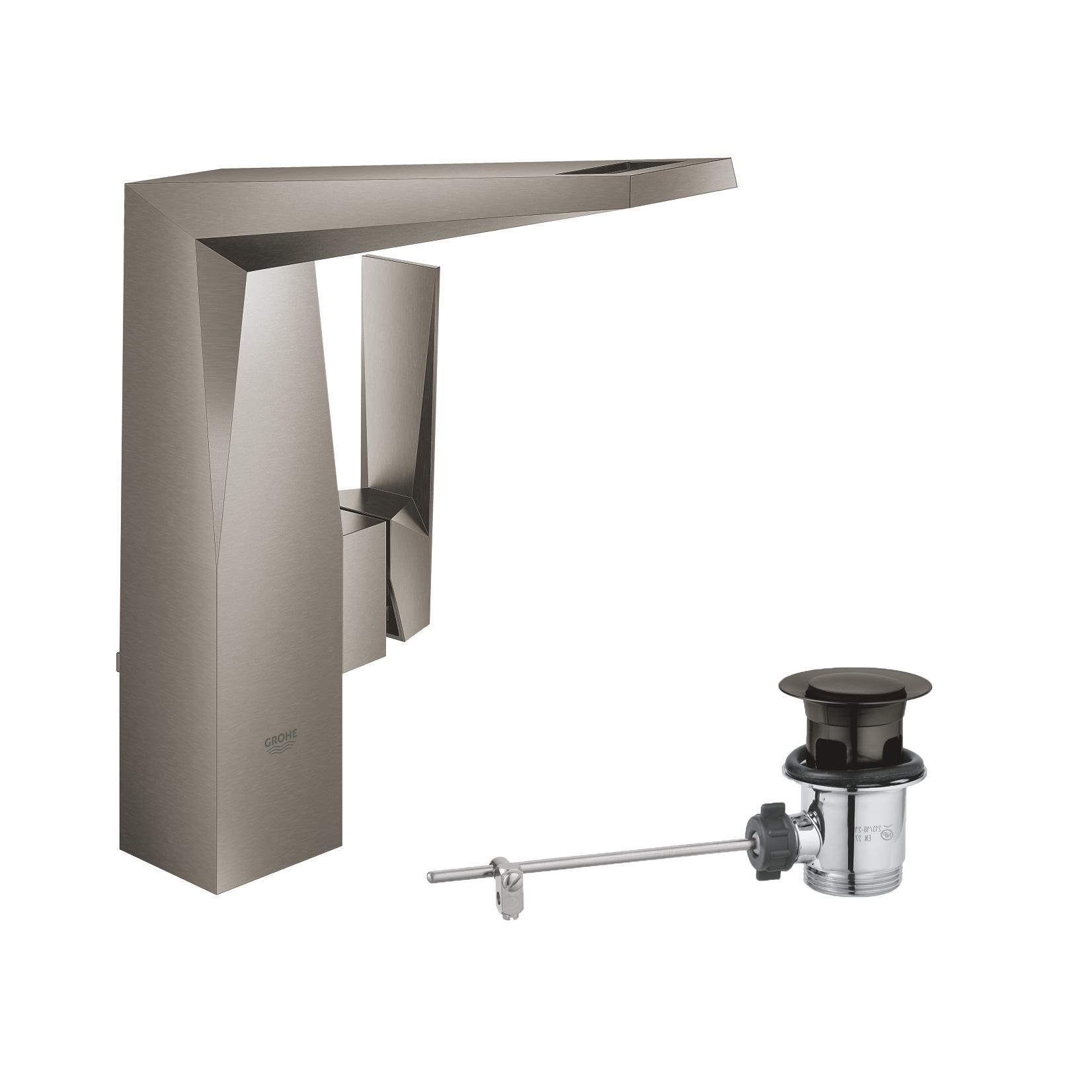 Grohe Allure Brilliant 200 Brushed Hard Graphite jednoručna baterija (slavina) za umivaonik sa odlivnim ventilom sifona pop-up 23109AL0