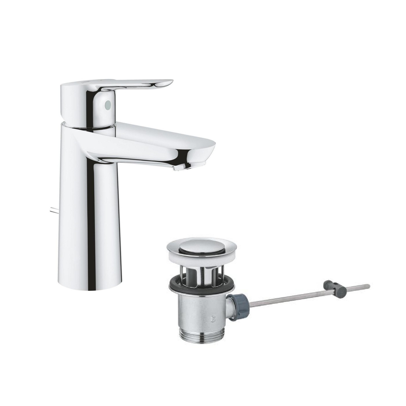 Grohe Bauedge 108 Chrome baterija (slavina) za umivaonik sa odlivnim ventilom sifona pop-up 23758000