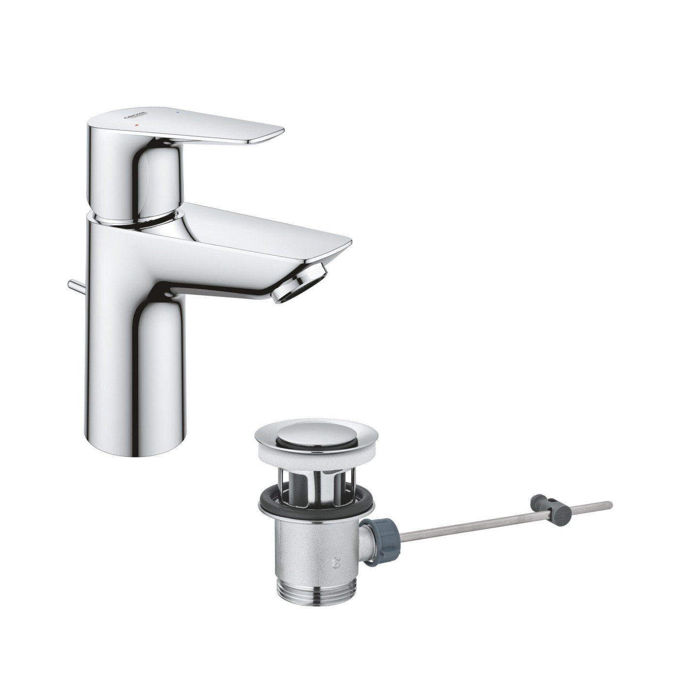 Grohe Bauedge 89 Chrome baterija (slavina) za umivaonik sa odlivnim ventilom sifona pop-up 23328001