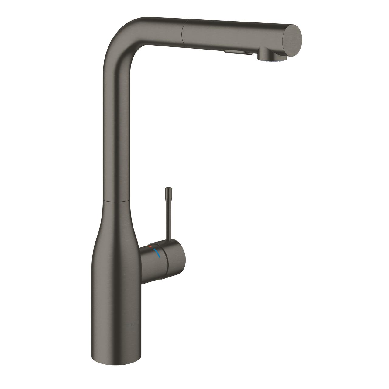Grohe Essence 315 Brushed Hard Graphite jednoručna baterija (slavina) za sudoperu sa izvlačnim tušem 30270AL0