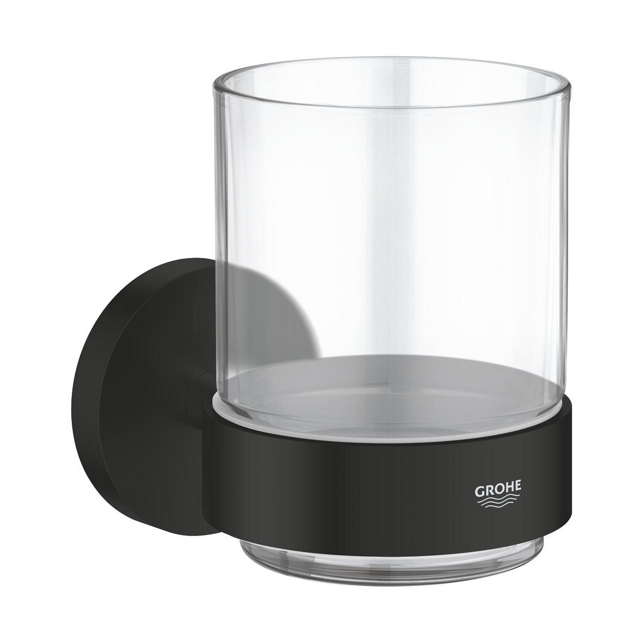 Grohe Essentials Matt Black čaša sa univerzalnim konzolnim držačem 1022562430