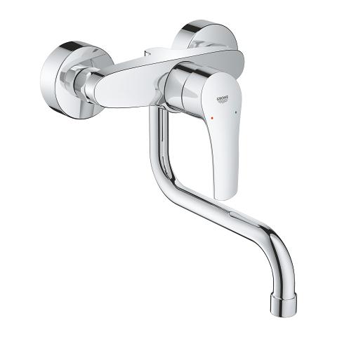 Grohe Eurosmart Chrome zidna baterija (slavina) za sudoperu sa pokretnim izlivom donjim 31391003