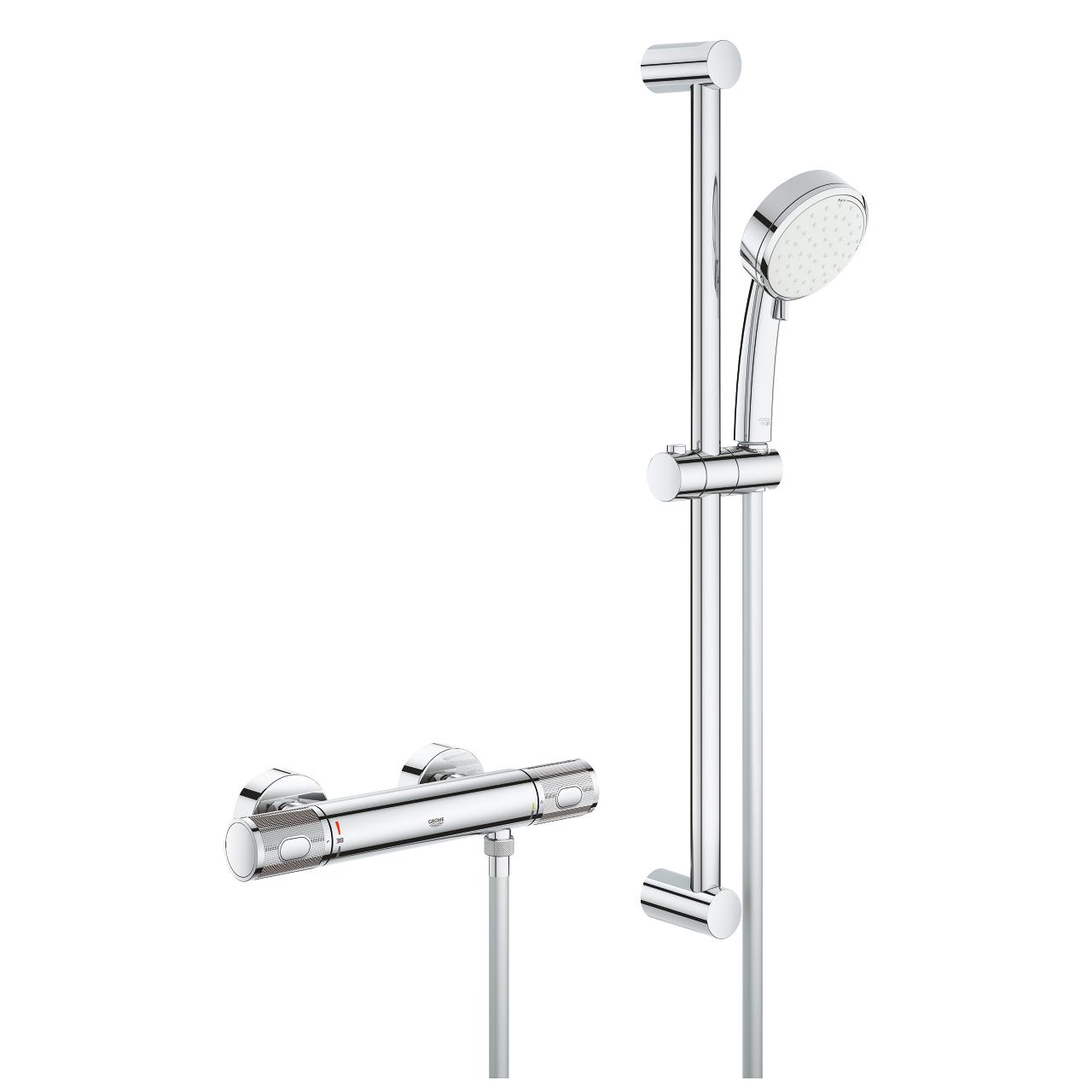 Grohe Grohtherm 1000 Chrome baterija za tuš termostatska sa Tempesta 100 ručnim tuš setom 34783000