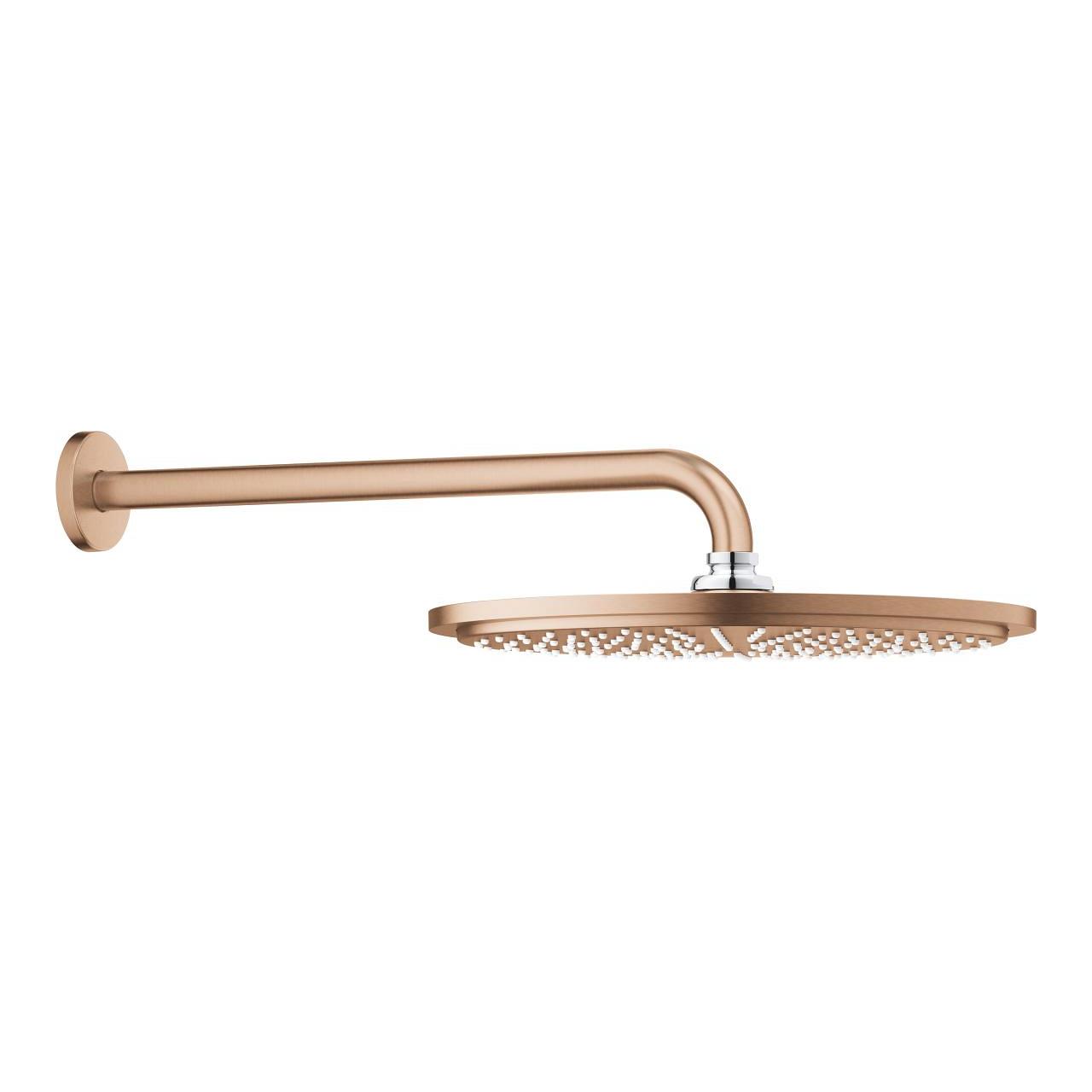 Grohe Rainshower Cosmopolitan 310 Brushed Warm Sunset nadglavni tuš okrugli sa 1 mlazom i držačem nadglavnog tuša zidnim od 380mm 26066DL0