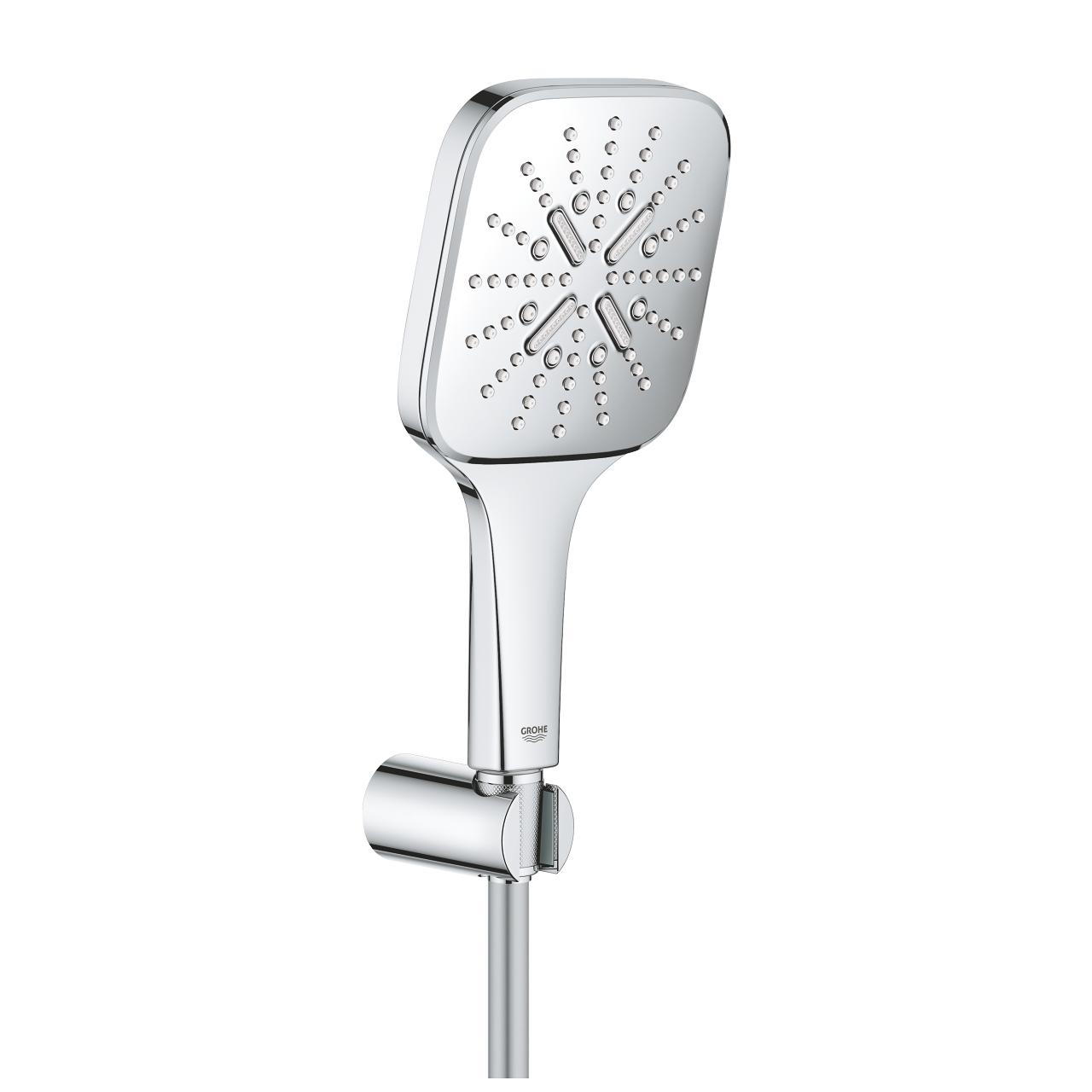 Grohe Rainshower SmartActive 130 Cube Chrome ručni tuš sa crevom i zidnim držačem 26589000
