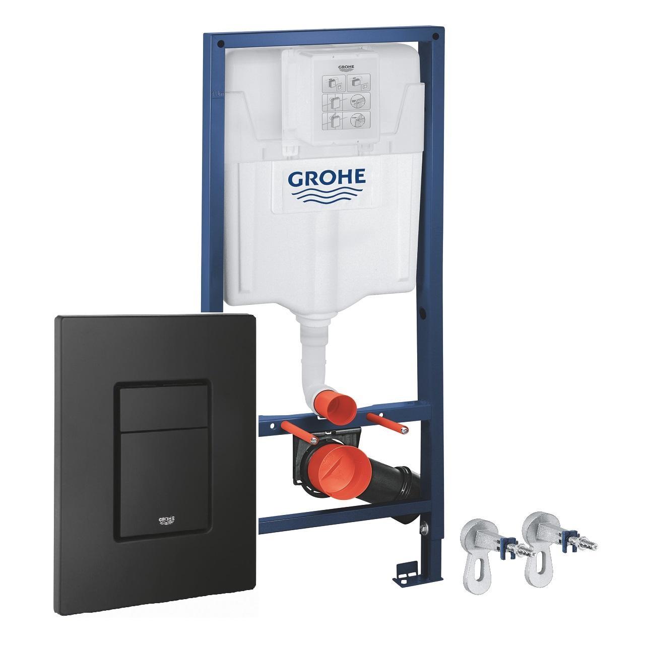Grohe Rapid SL ugradni vodokotlić sa setom za kačenje i aktivacionim tasterom Phantom Black četvrtastim 38536001+38732KF0