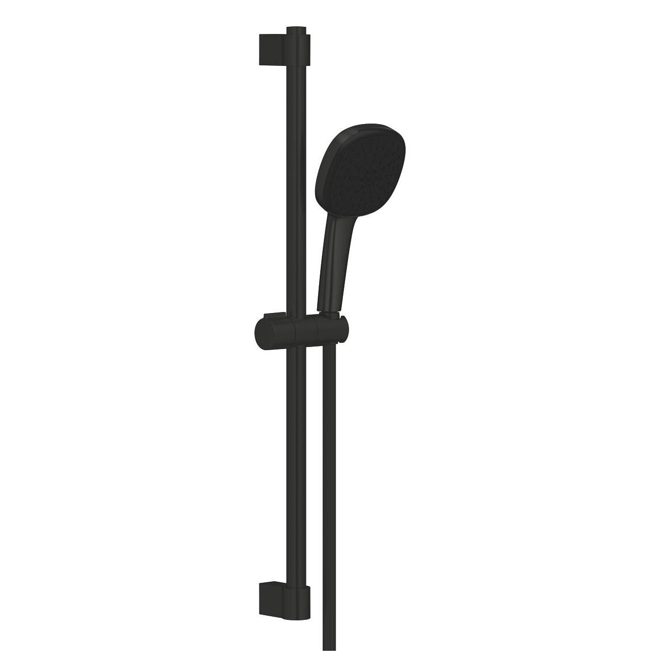  Grohe Tempesta 110 Cube Matt Black Set ručni tuš sa 2 mlaza četvrtasti, usponska šipka, klizni držač i Silverflex 1750 crevo 267482433