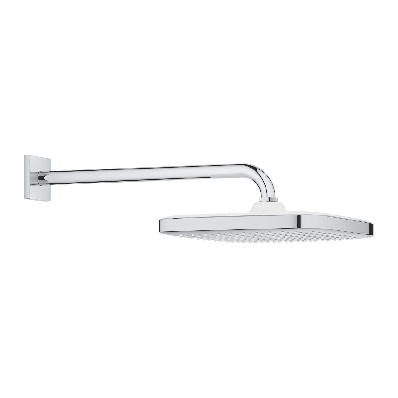 Grohe Tempesta 250 Cube Chrome nadglavni tuš četvrtasti sa 1 mlazom i držačem nadglavnog tuša zidnim od 380mm 26687000