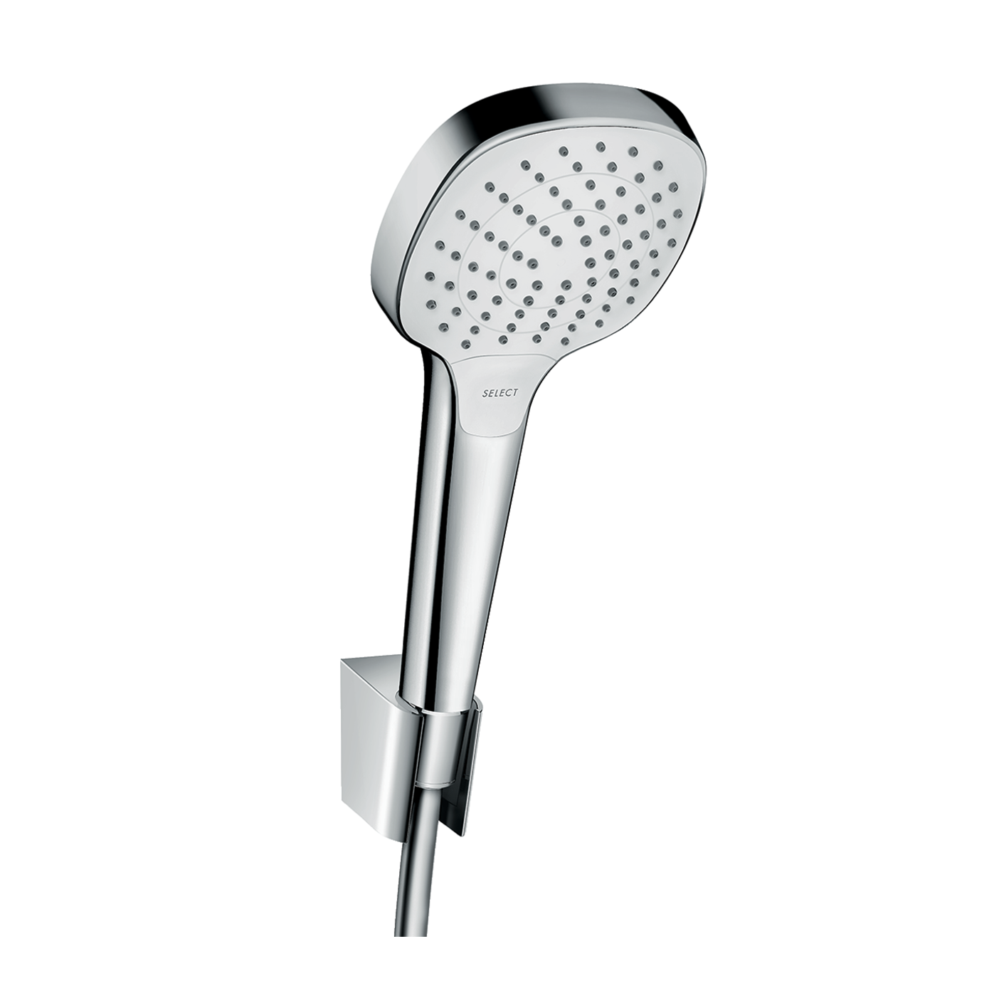 Hansgrohe Croma Select E 110 Chrome tuš set: ručni tuš sa 3 mlaza, držač za ručni tuš, Isiflex 1250 crevo za ručni tuš 26425400