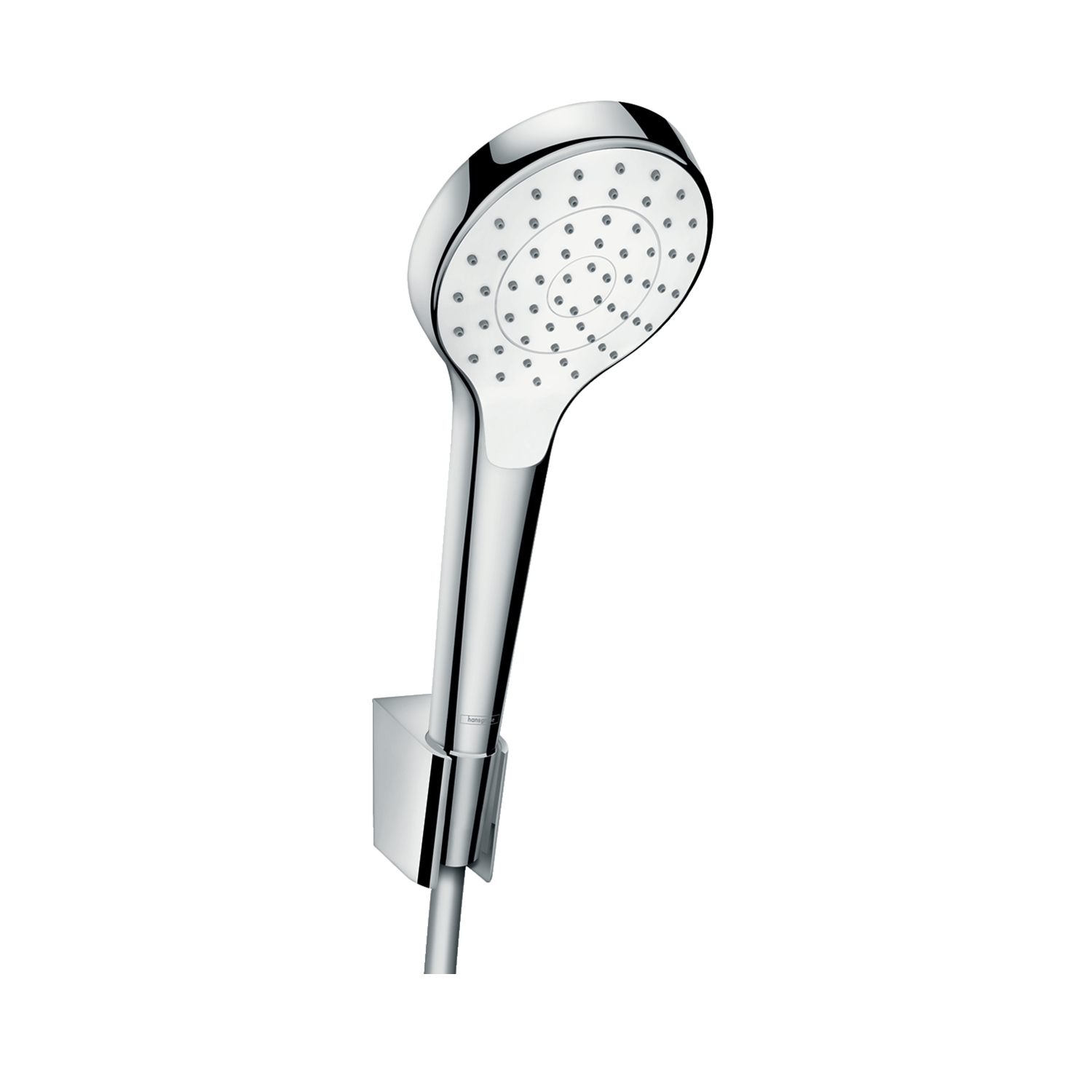 Hansgrohe Croma Select S 110 White/Chrome tuš set: ručni tuš sa 1 mlazom, Isiflex'B 1250 crevo za tuš i držač 26420400
