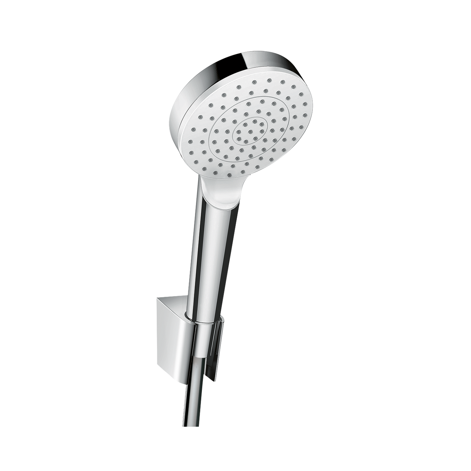 Hansgrohe Crometta 100 EcoSmart White/Chrome ručni tuš sa držačem i IsiflexB 1600 crevom ručnog tuša 26569400