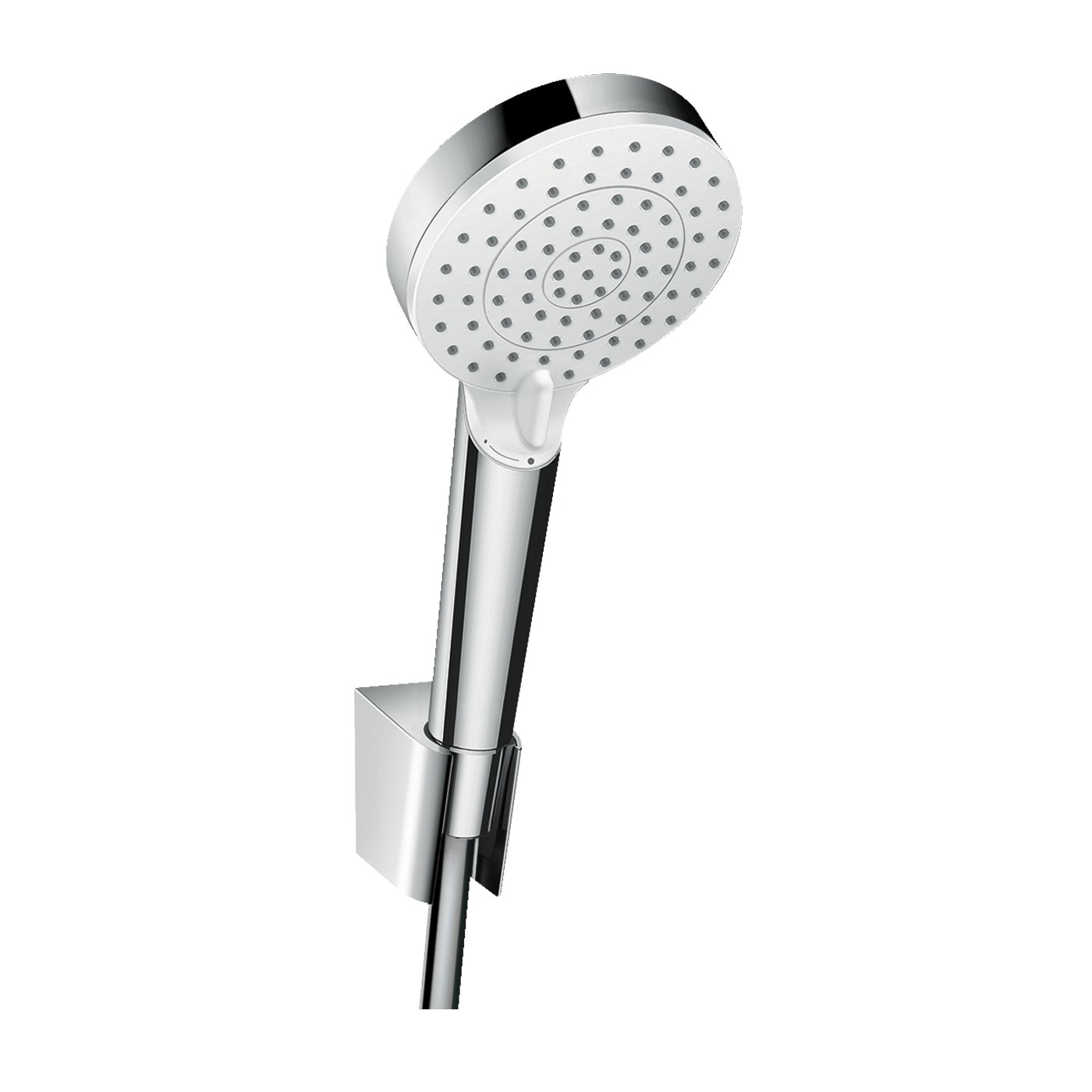 Hansgrohe Crometta 100 White/Chrome tuš set: ručni tuš sa 2 mlaza, držač za ručni tuš, Isiflex 1600 crevo za ručni tuš 26692400
