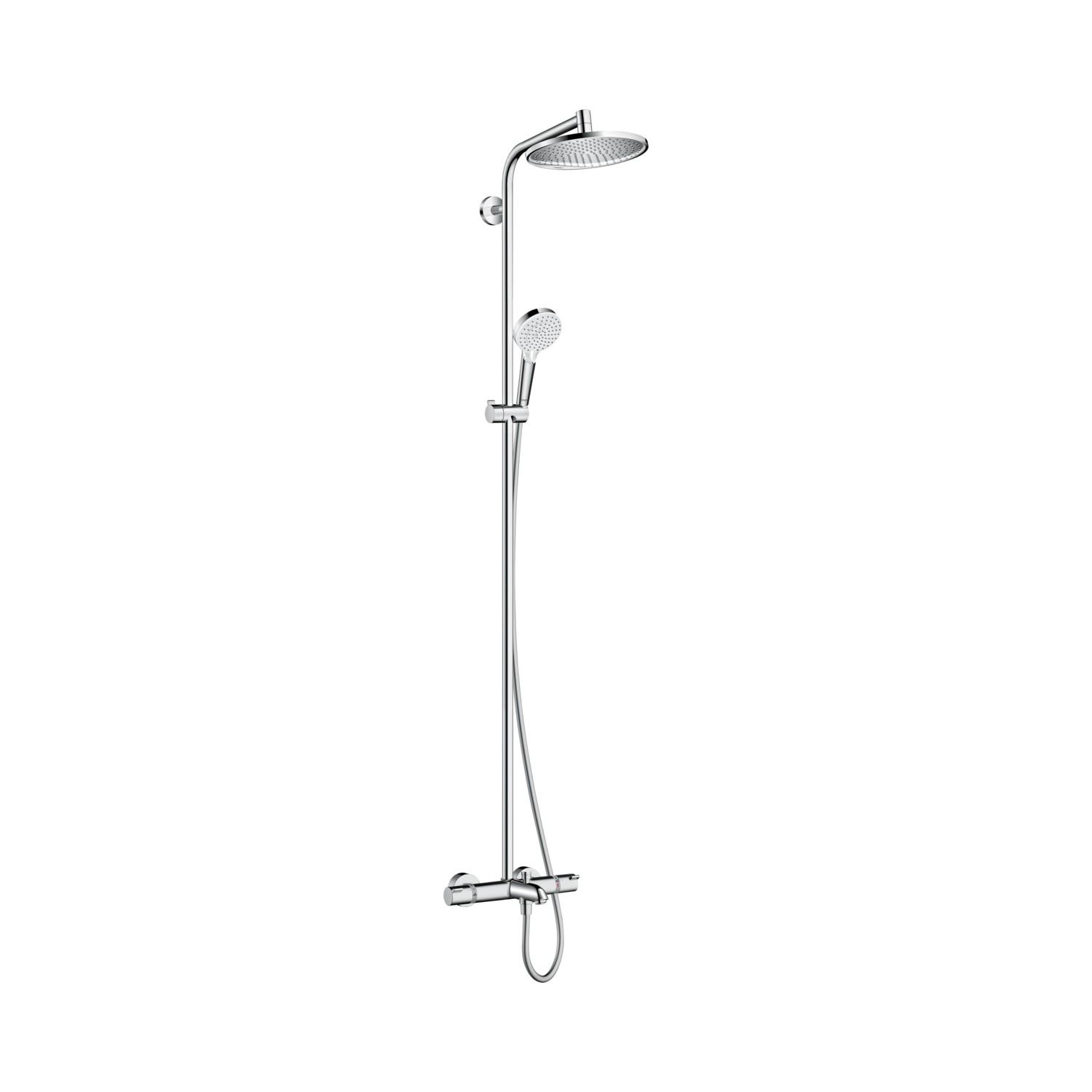 Hansgrohe Crometta S Showerpipe240 Chrome termostatski usponski nadglavni tuš 24 cm i ručicom, sa izlivom 27320000