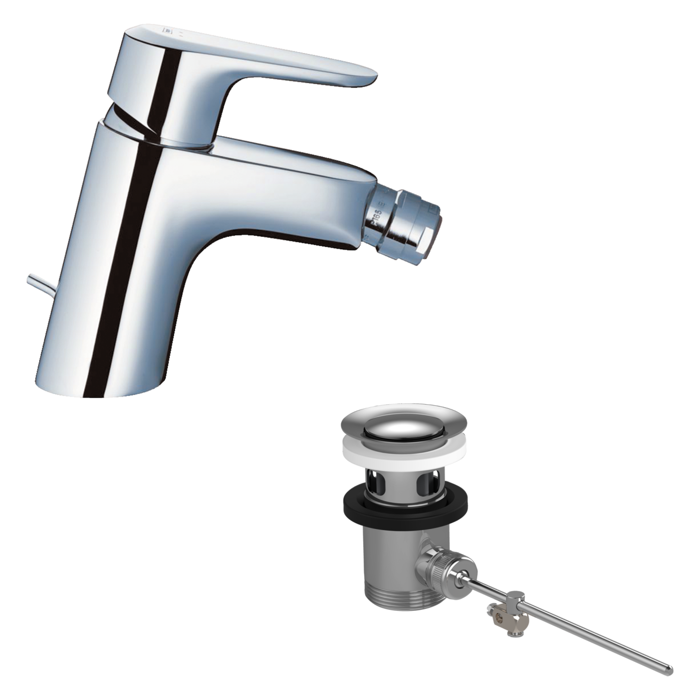 Hansgrohe Ecos 50 Chrome baterija (slavina) za bide sa odlivnim ventilom sifona pop-up 14082000