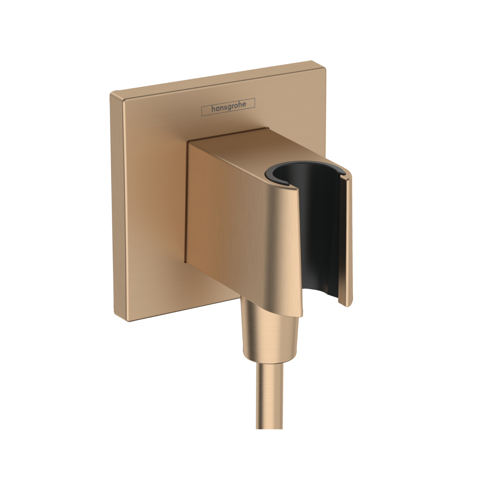 Hansgrohe FixFit E Square Brushed Bronze priključak za crevo ručnog tuša sa držačem za ručni tuš sa nepovratnim ventilom 26889140