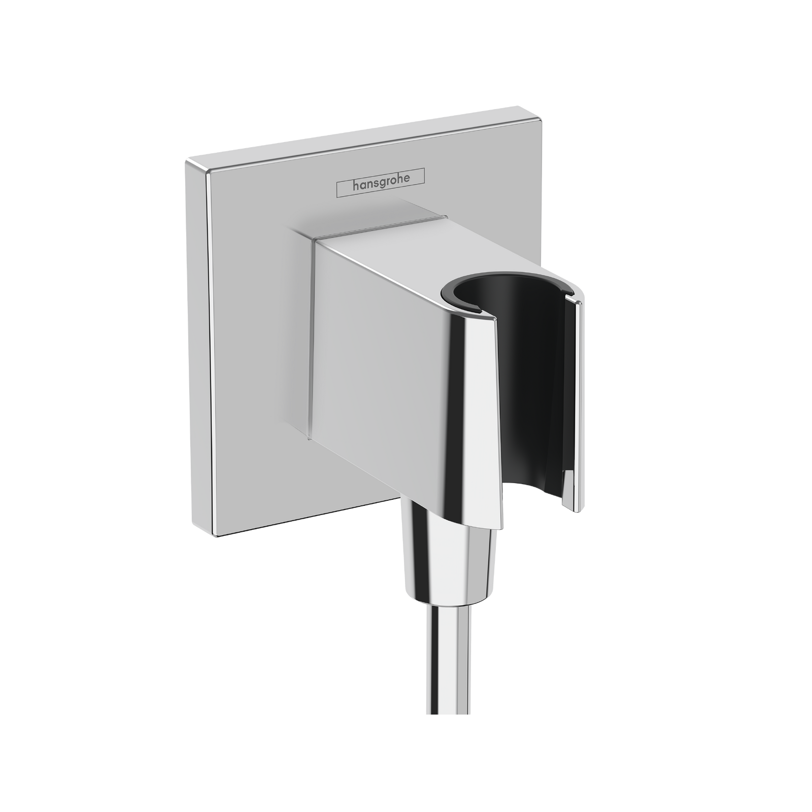 Hansgrohe FixFit E Square Chrome priključak za crevo ručnog tuša sa držačem za ručni tuš sa nepovratnim ventilom 26889000