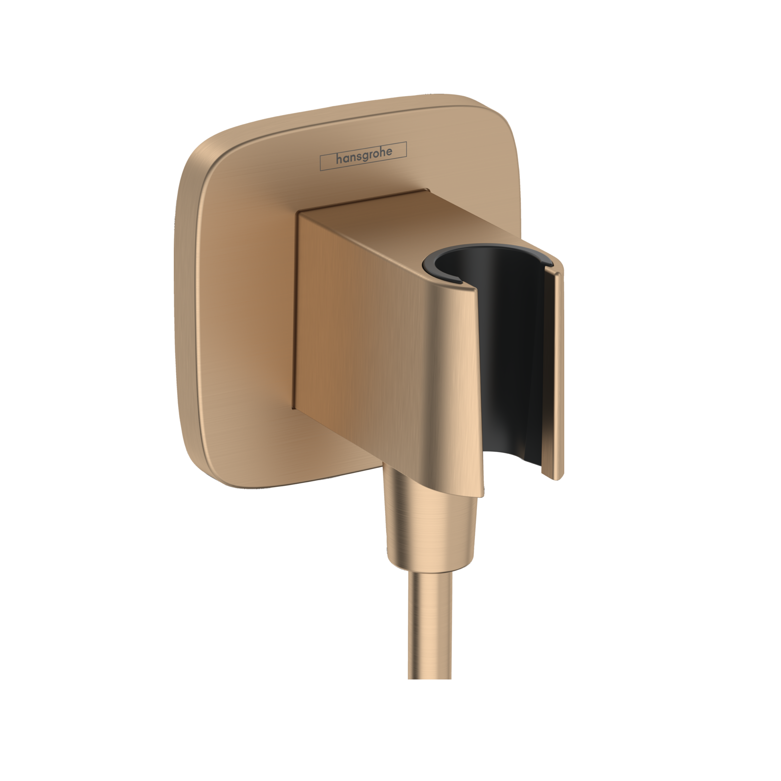 Hansgrohe FixFit Q Softsquare Brushed Bronze priključak za crevo ručnog tuša sa držačem za ručni tuš sa nepovratnim ventilom 26887140