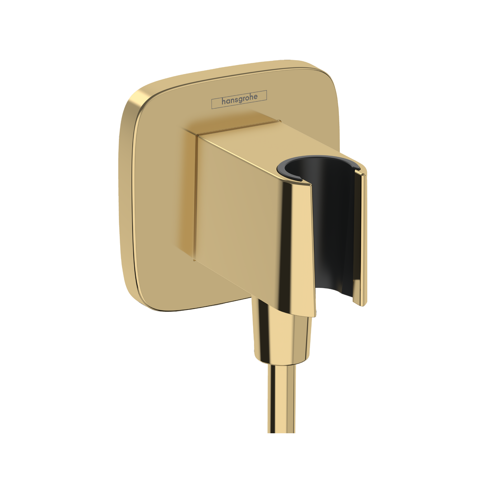 Hansgrohe FixFit Q Softsquare Polished Gold Optic priključak za crevo ručnog tuša sa držačem za ručni tuš sa nepovratnim ventilom 26887990