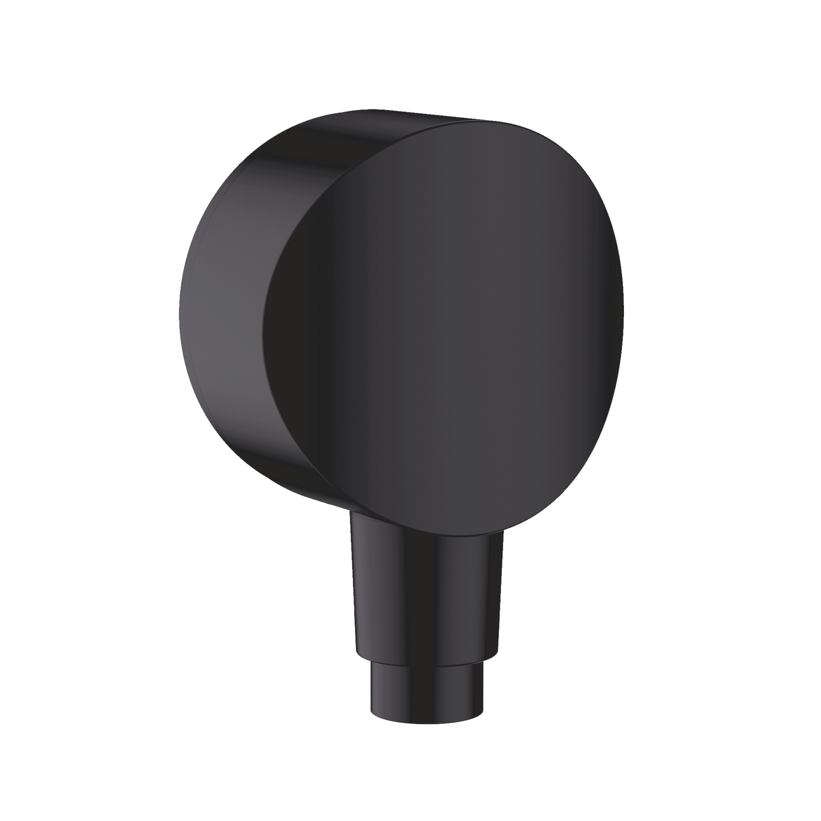 Hansgrohe FixFit Round Matt Black priključak za crevo ručnog tuša sa nepovratnim ventilom i sintetičkim priključnim uglom 26453670