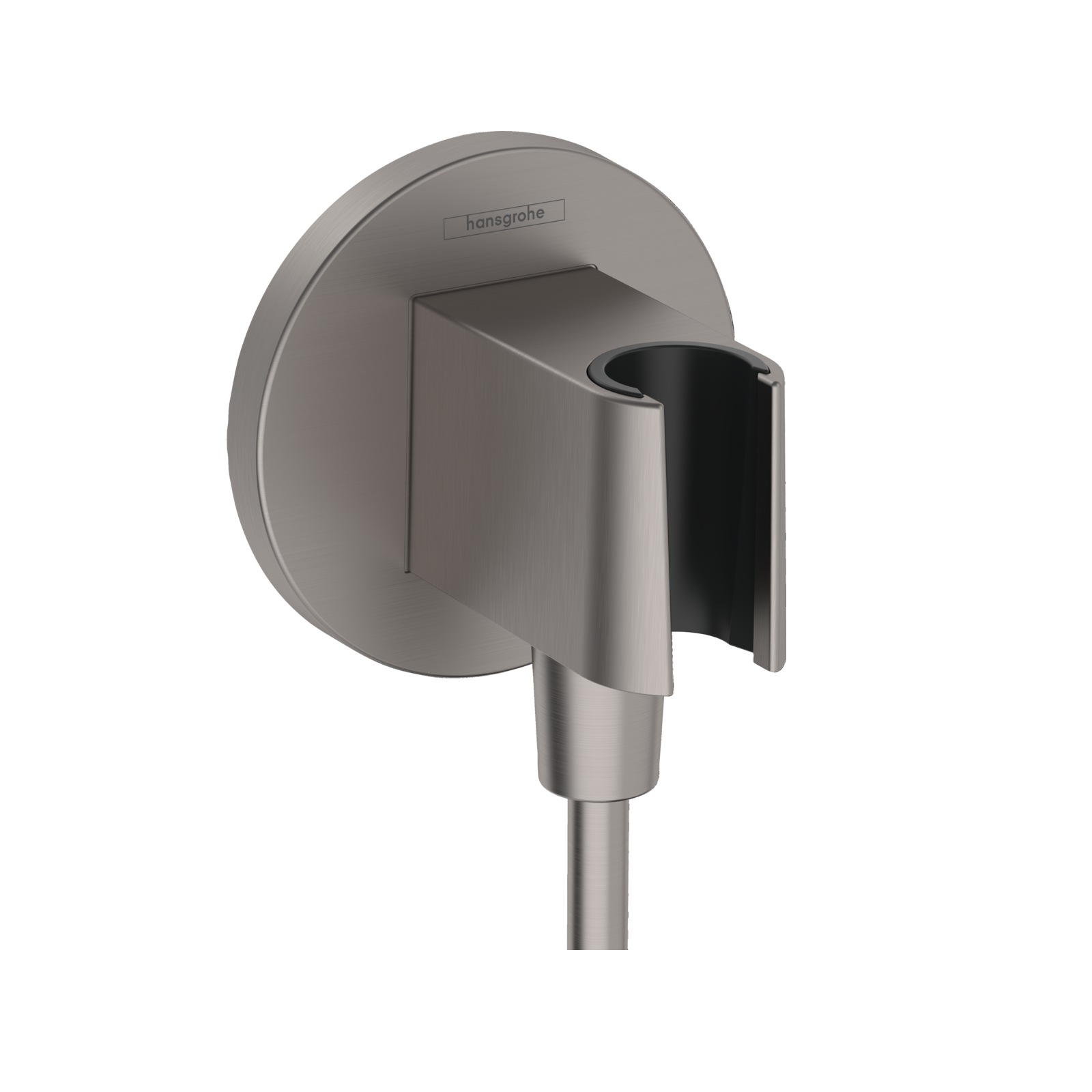 Hansgrohe FixFit S Round Brushed Black Chrome priključak za crevo ručnog tuša sa držačem ručnog tuša sa nepovratnim ventilom 26888340