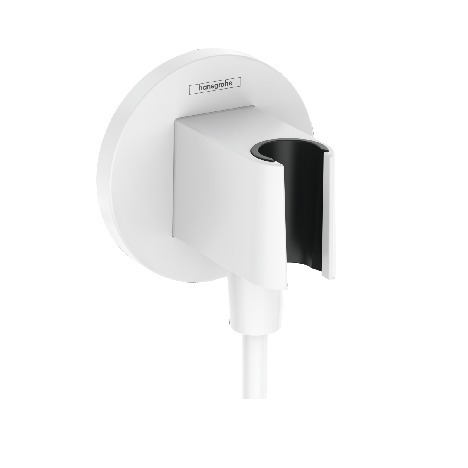 Hansgrohe FixFit S Round Matt White priključak za crevo ručnog tuša sa držačem ručnog tuša sa nepovratnim ventilom 26888700